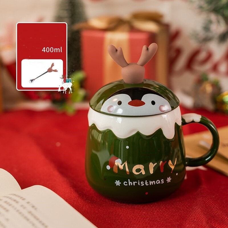 Colorful 3D Printed Holiday Tree Coffee Mug