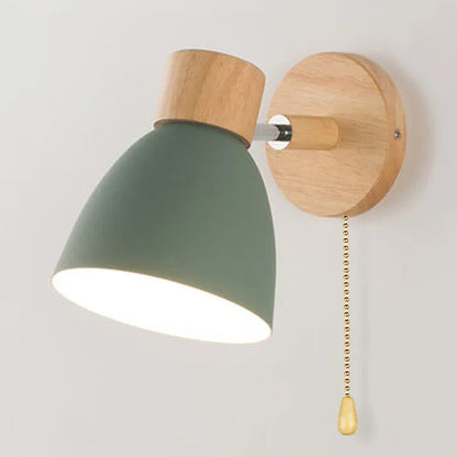 Rustic Wooden Scandinavian Wall Lamp