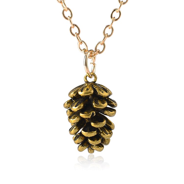 Classic Pinecone Antique Pendant Necklace - Halri