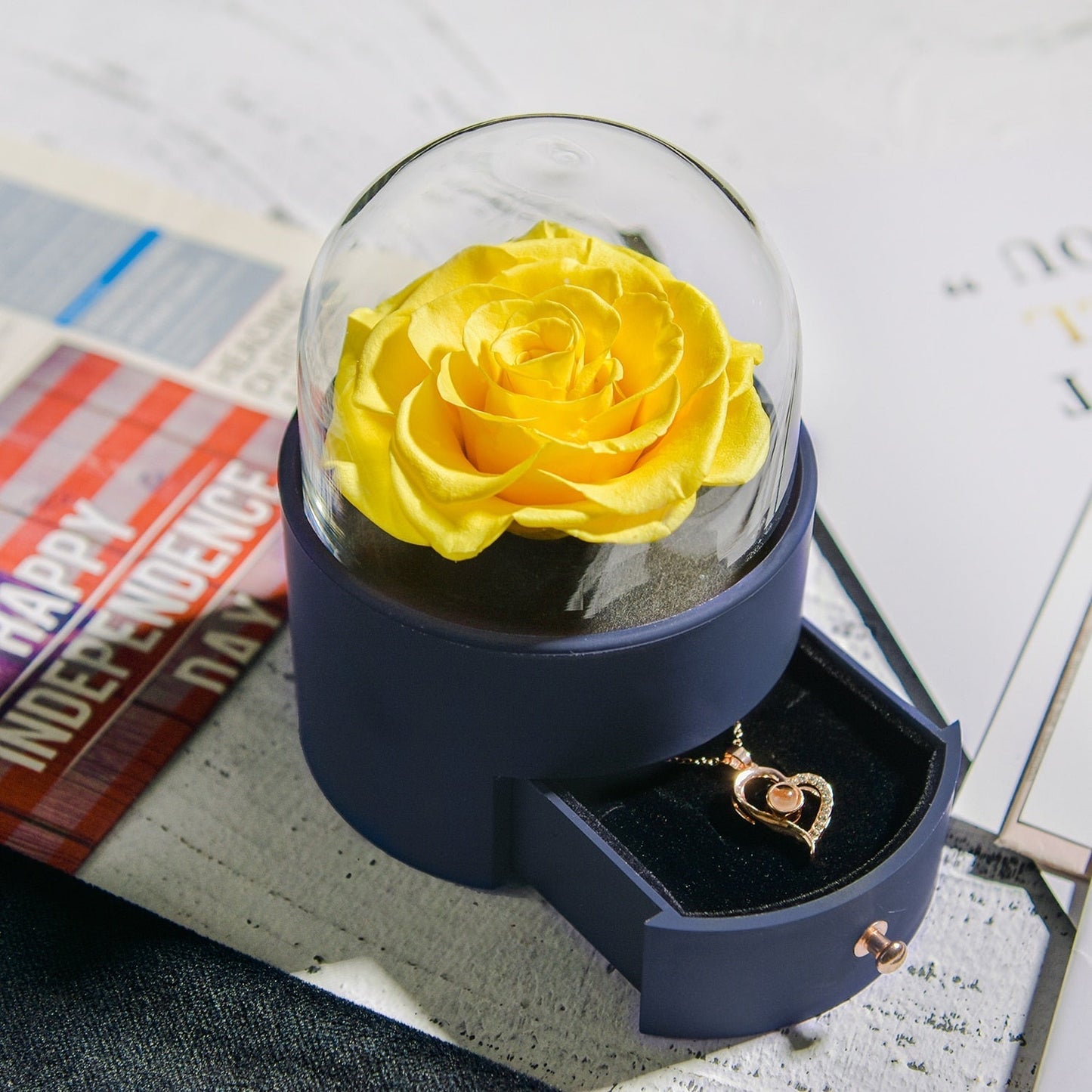 Beautiful Rose Gold Necklace Storage Box