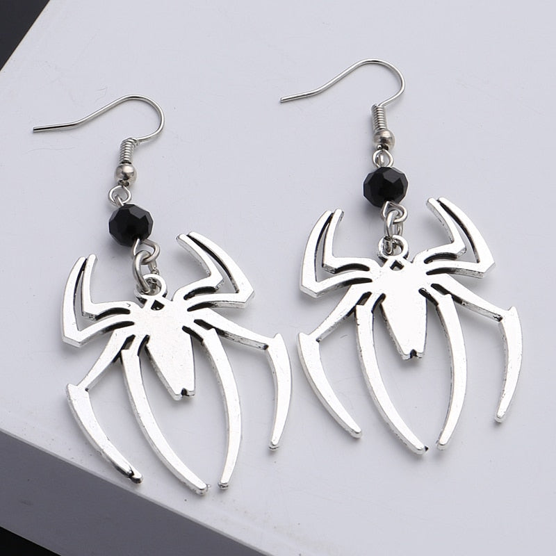 Boho Dark Spider Dangle Earrings