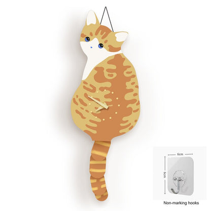 Fun Feline Wooden Wall Clock