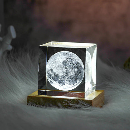 Glowing Crystal Moon LED Night Light - Halri