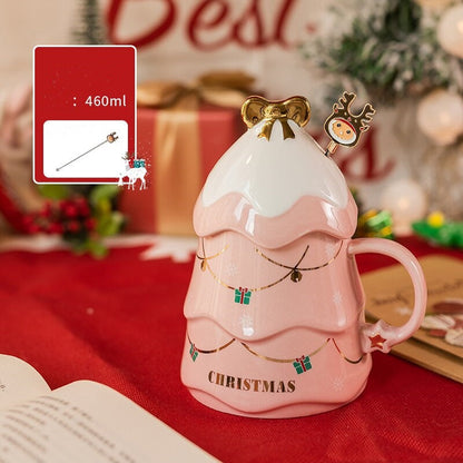 Colorful 3D Printed Holiday Tree Coffee Mug