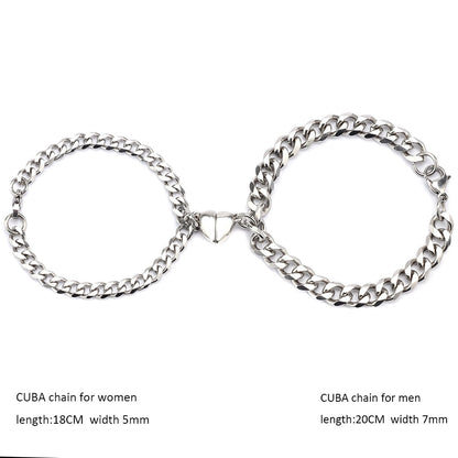 Lovely Heart Couple Magnetic Bracelet - Halri