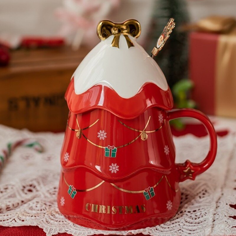 Colorful 3D Printed Holiday Tree Coffee Mug - Halri