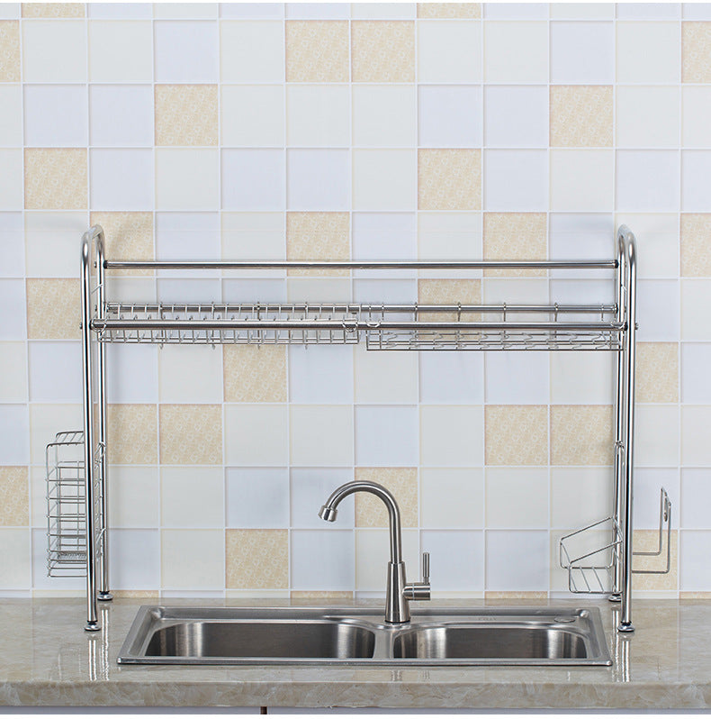 Space Saving Stainless Steel Kitchen Sink Dish Rack