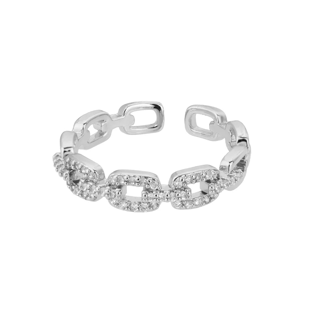 Luxury Adjustable Chain Link Diamond Ring
