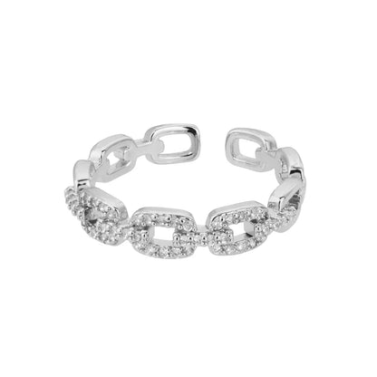 Luxury Adjustable Chain Link Diamond Ring
