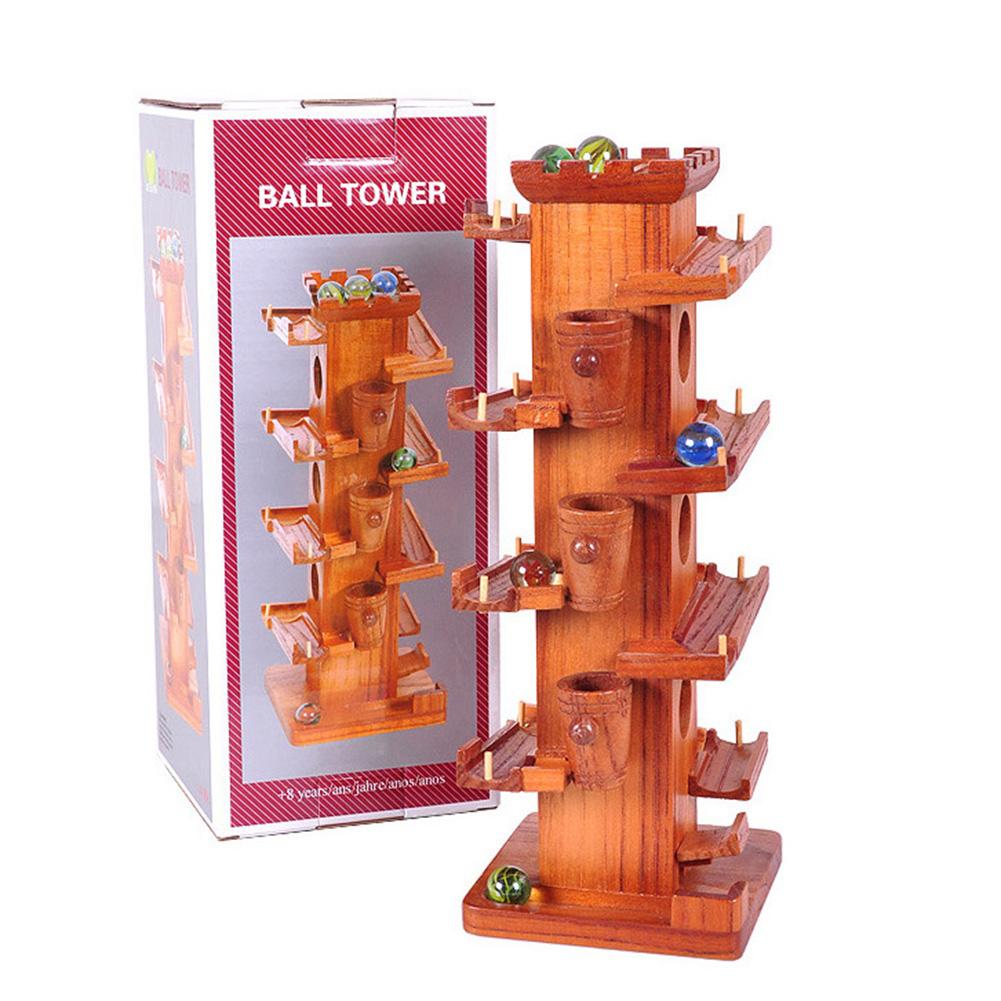 Fun Wooden Marble Run Ball Game Tower - Halri