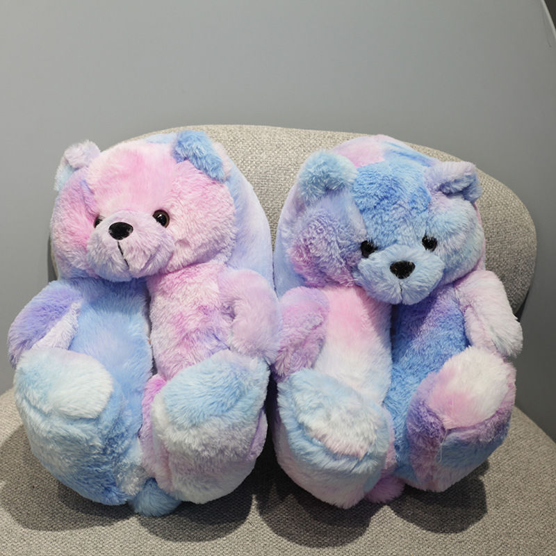 Cozy Fuzzy Bear Claw Soft House Slippers