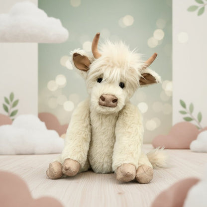 Rustic Cow Figurine with Floral Crown - Halri