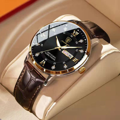 Shining Leather Mens Watch - Halri