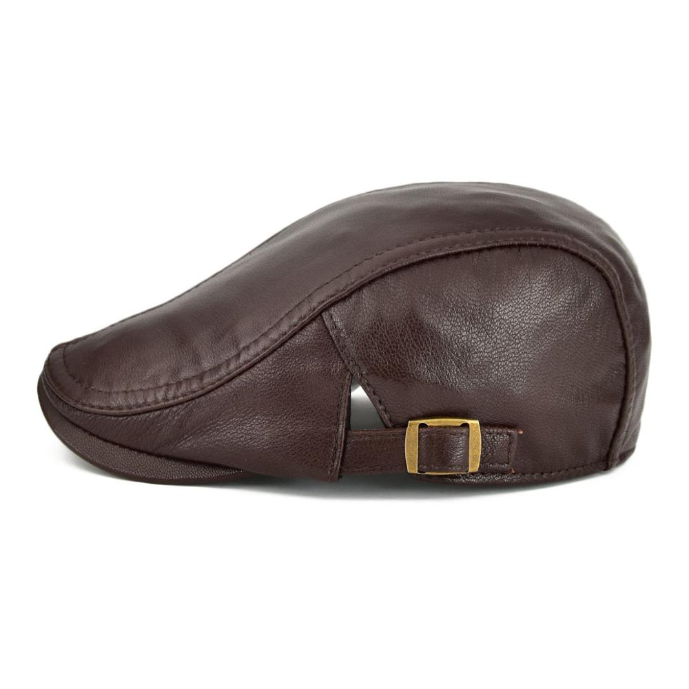 Classic Vintage Leather Newsboy Hat
