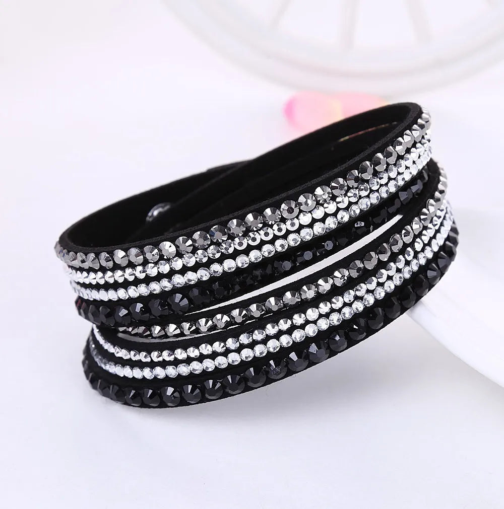 Sparkling Crystal Layered Wrap Bracelet - Halri