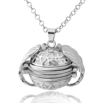 Vintage Wing Shaped Picture Pendant Necklace - Halri