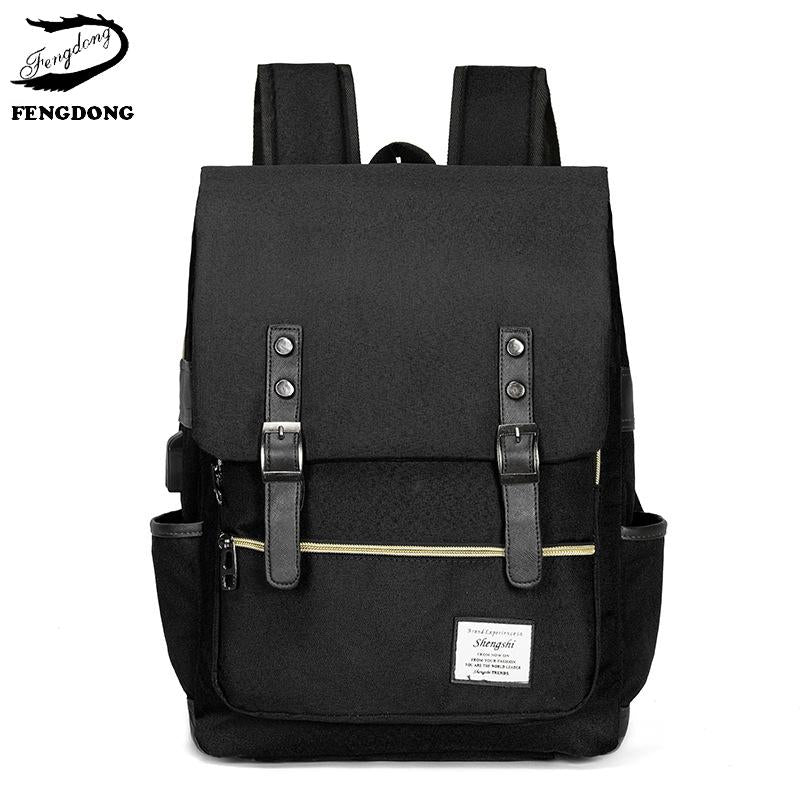 Classic Student Backpack USB Charging Bag