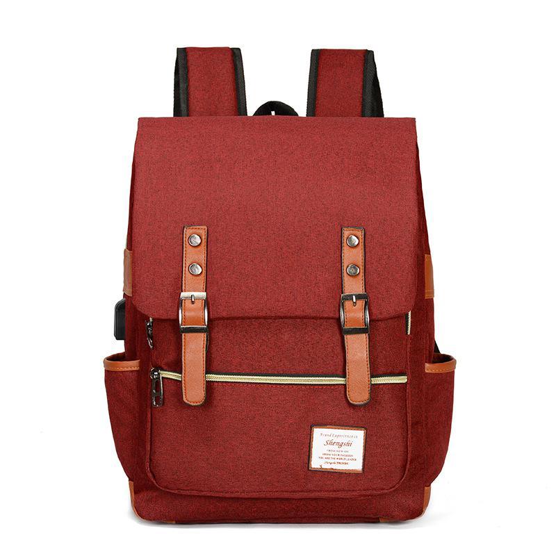 Classic Student Backpack USB Charging Bag