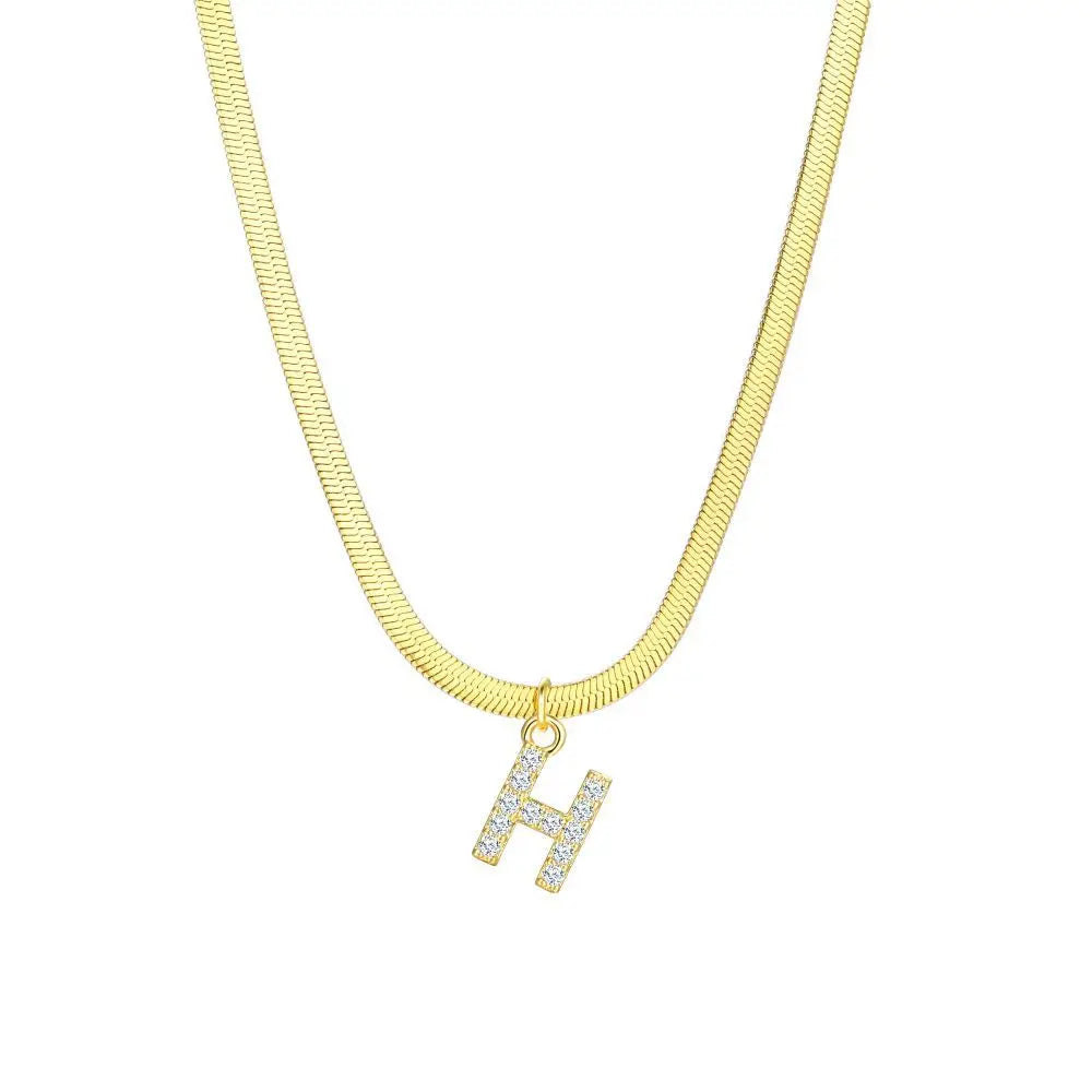Delicate Diamond Initial Bar Necklace