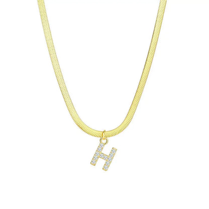 Delicate Diamond Initial Bar Necklace