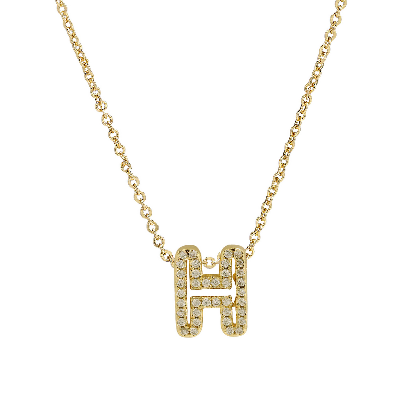 Shining Initial Diamond Pendant Necklace