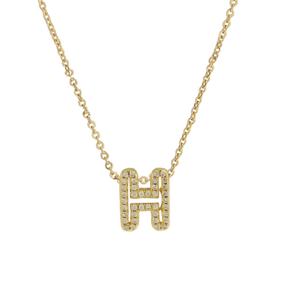 Shining Initial Diamond Pendant Necklace