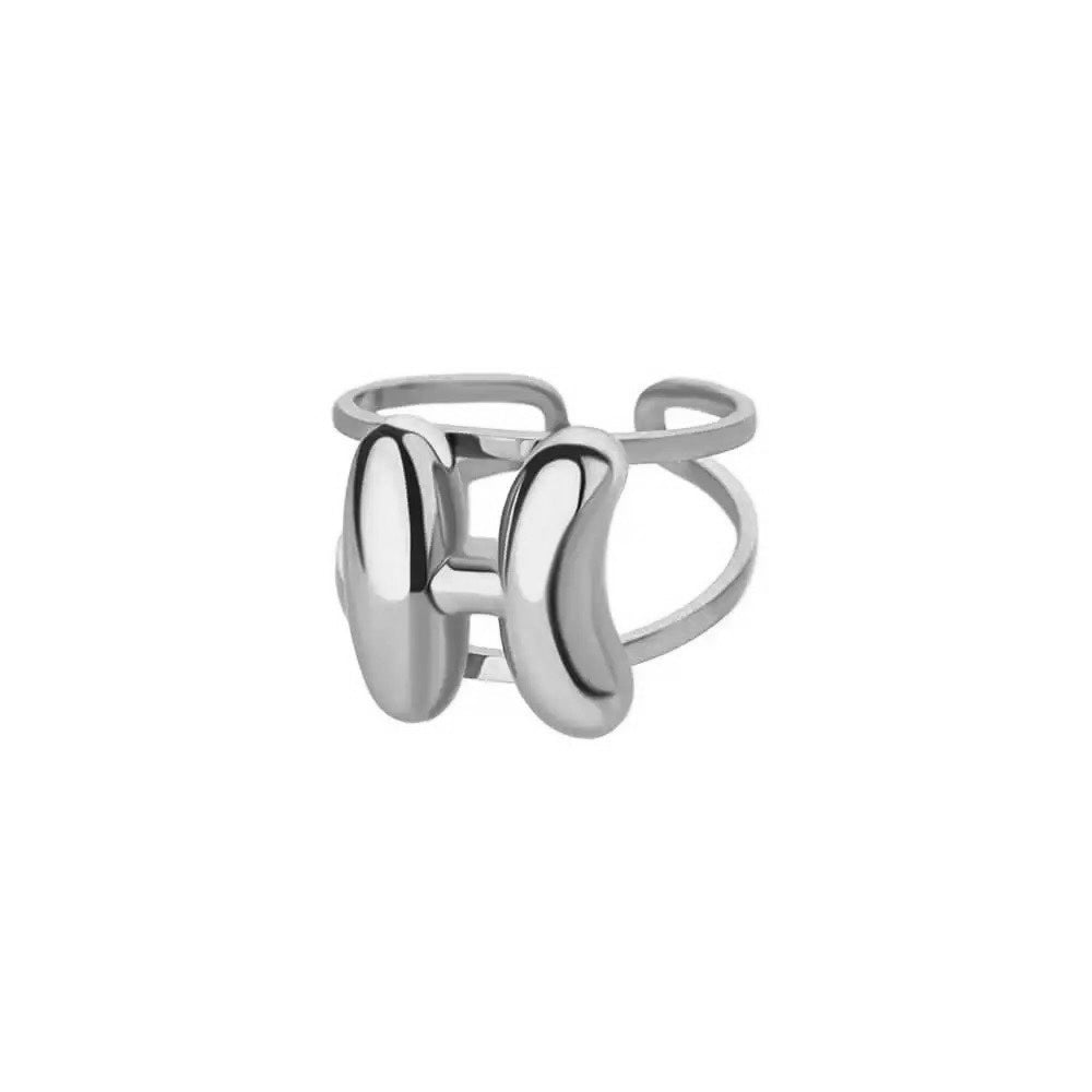Personalized Initial Open Ring Adjustable Band