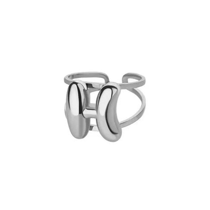 Personalized Initial Open Ring Adjustable Band