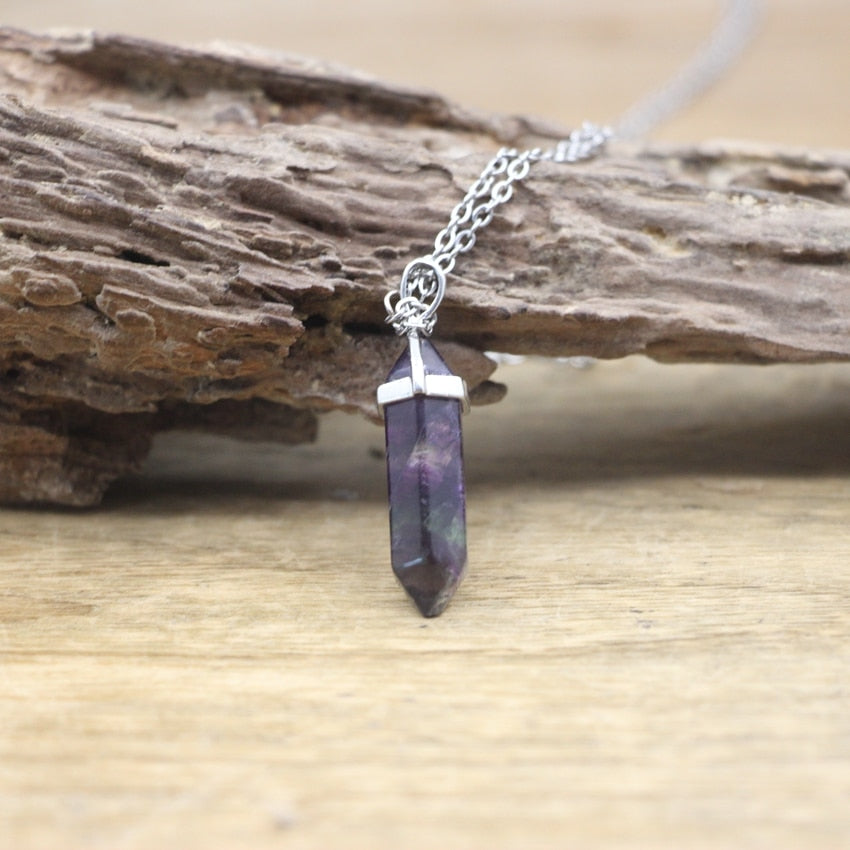 Boho Hexagon Gemstone Balance Necklace