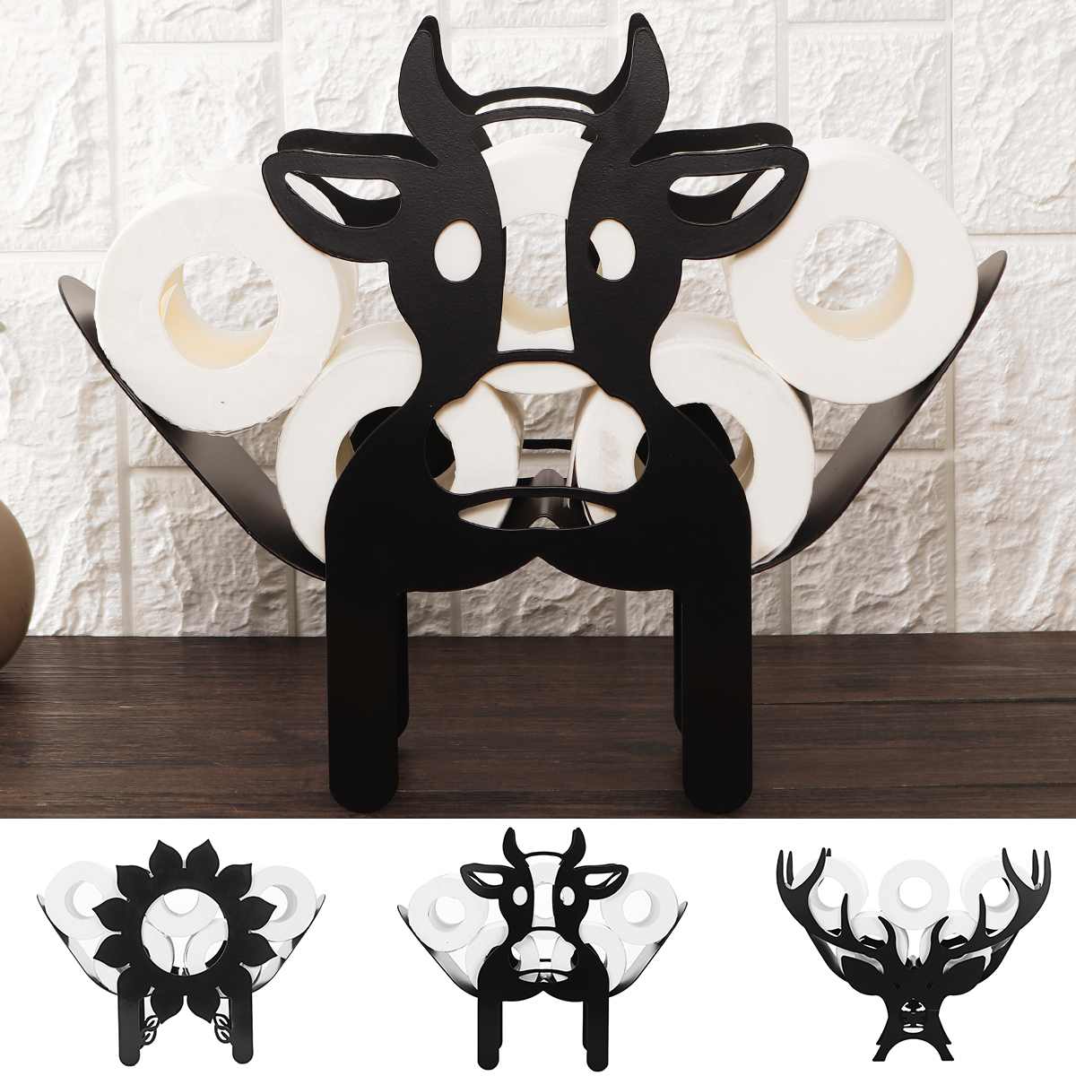 Rustic Metal Animal Toilet Paper Holder - Halri