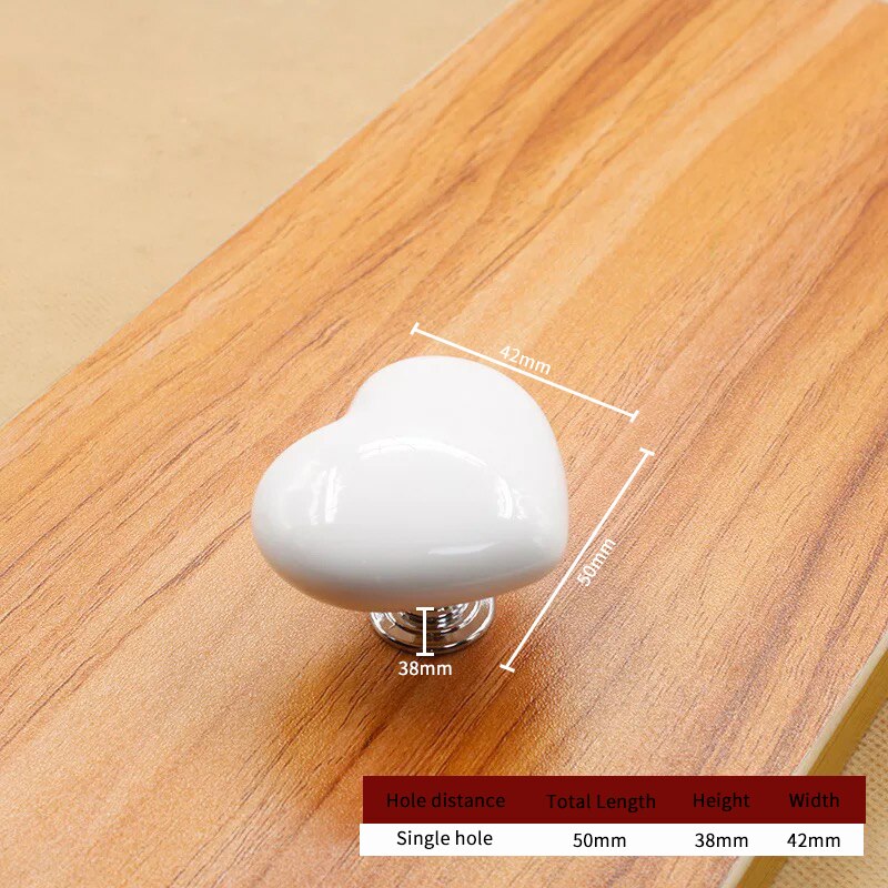 Decorative Ceramic Heart Door Knob