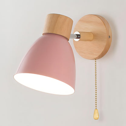 Rustic Farmhouse Wall Lamp with Cord Pull