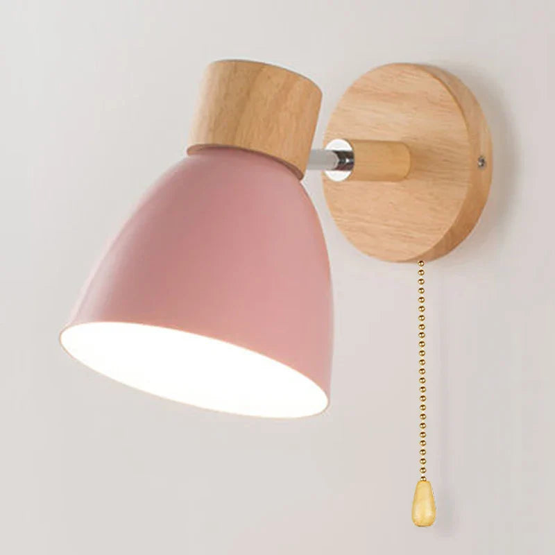 Rustic Wooden Scandinavian Wall Lamp