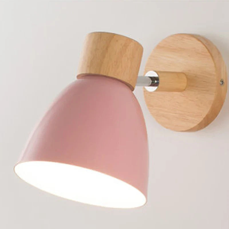 Rustic Wooden Scandinavian Wall Lamp