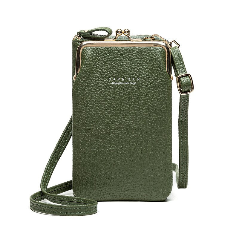 Versatile Cross Body Multi-Pocket Leather Handbag