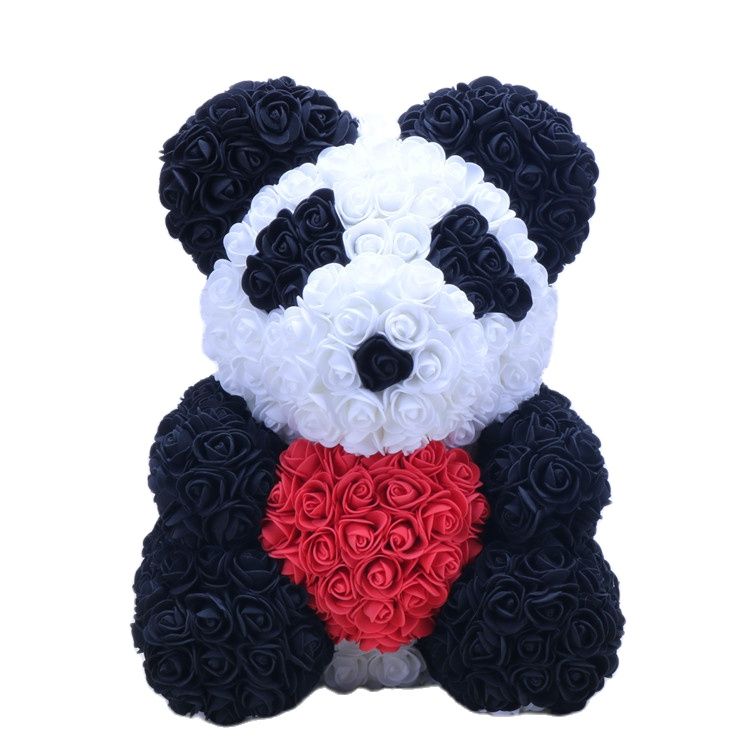 Fake Rose Bear Stuffed Animal Toy