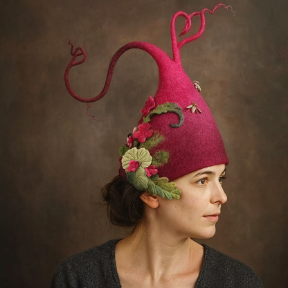 Spooky Witch Hat Soft Merino Wool Halloween Costume Accessory