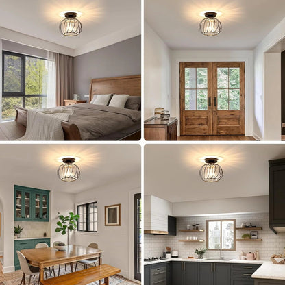 Modern Creative Lantern Shape Glass Ceiling Light