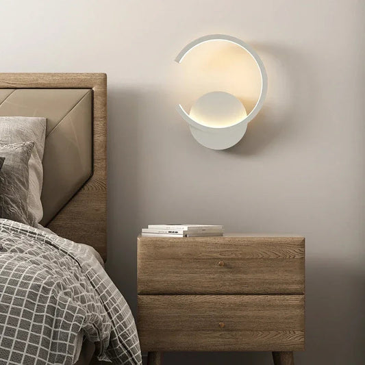 Round LED Wall Mount Light – Contemporary Aluminum Lamp - Halri