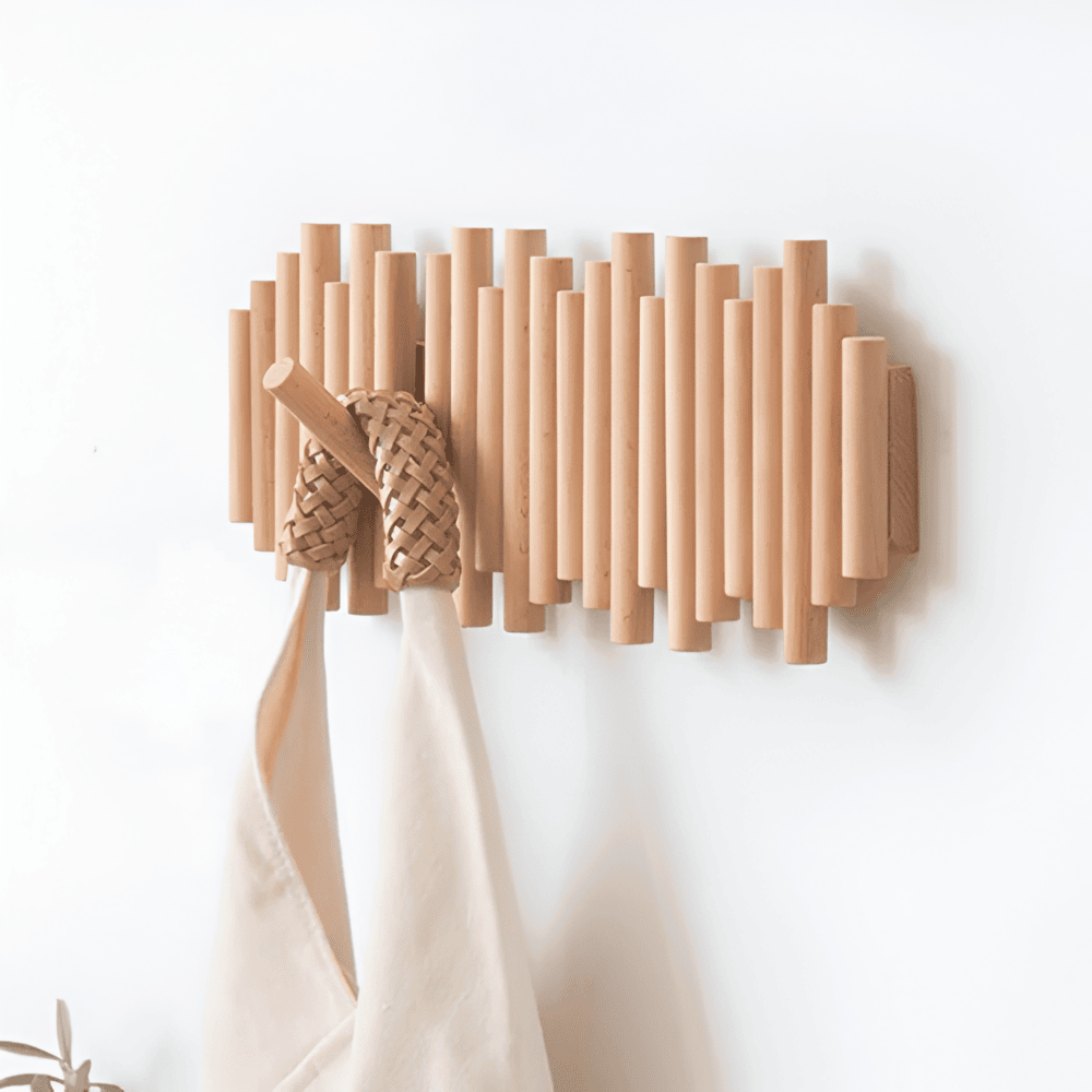 Wooden Coat Rack Stand with Shelves for Hats and Bags - Halri