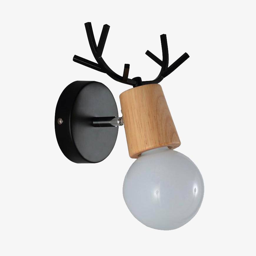 Handcrafted Wooden Wall Light with Deer Design – Rustic Wall Lamp for Living Room and Bedroom Decor 6