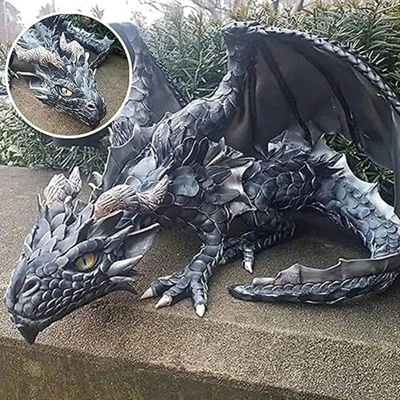 Unique Resin Dragon Figurine for Indoor Outdoor Decor - Halri
