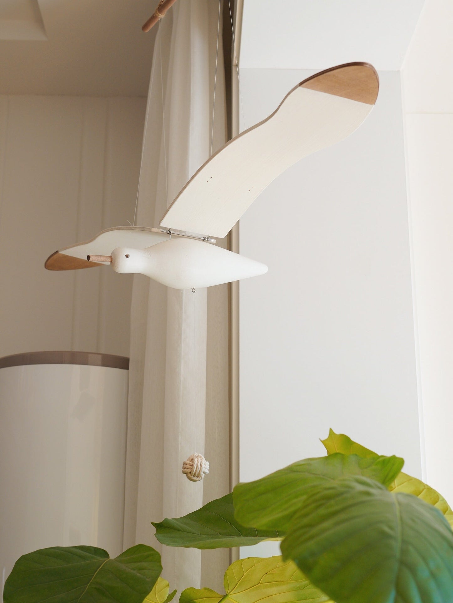 Beachy Wooden Seagull Decor Ornament