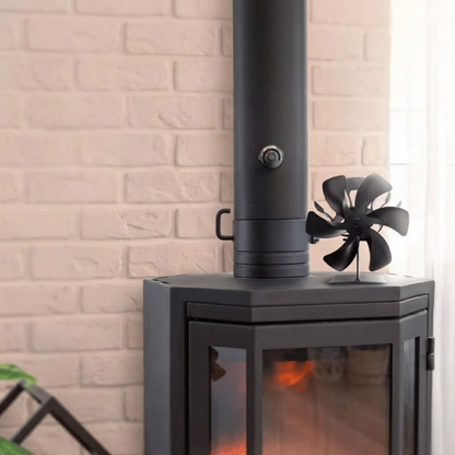 Hanging Wood Stove Fan – Heat Powered Fireplace Fan with 6 Blades and Thermometer for Efficient Home Heating 2