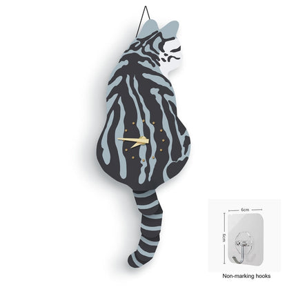 Fun Feline Wooden Wall Clock