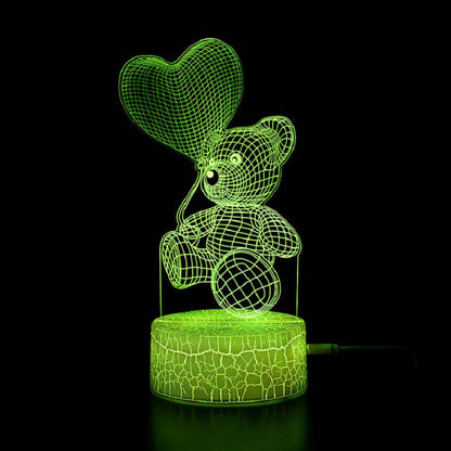 Colorful LED 3D Night Table Lamp