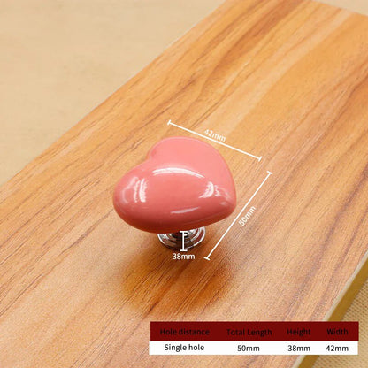 Decorative Ceramic Heart Door Knob