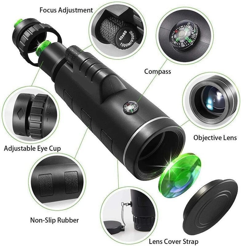 Portable HD Monocular Telescope with Phone Adapter