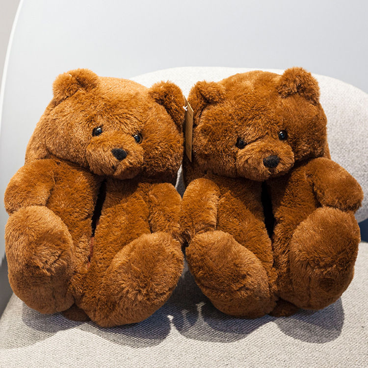 Cozy Fuzzy Bear Claw Soft House Slippers