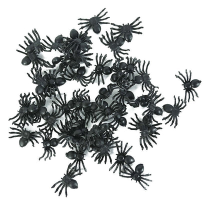 Glowing Halloween Spider Decorations 50 Pack